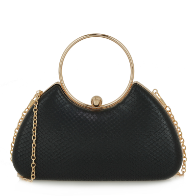 Exe Bags Γυναικεία Τσάντα Φάκελος Clutches Χειρός 700-103 24013 Μαύρο Φίδι Ματ U67001039K87