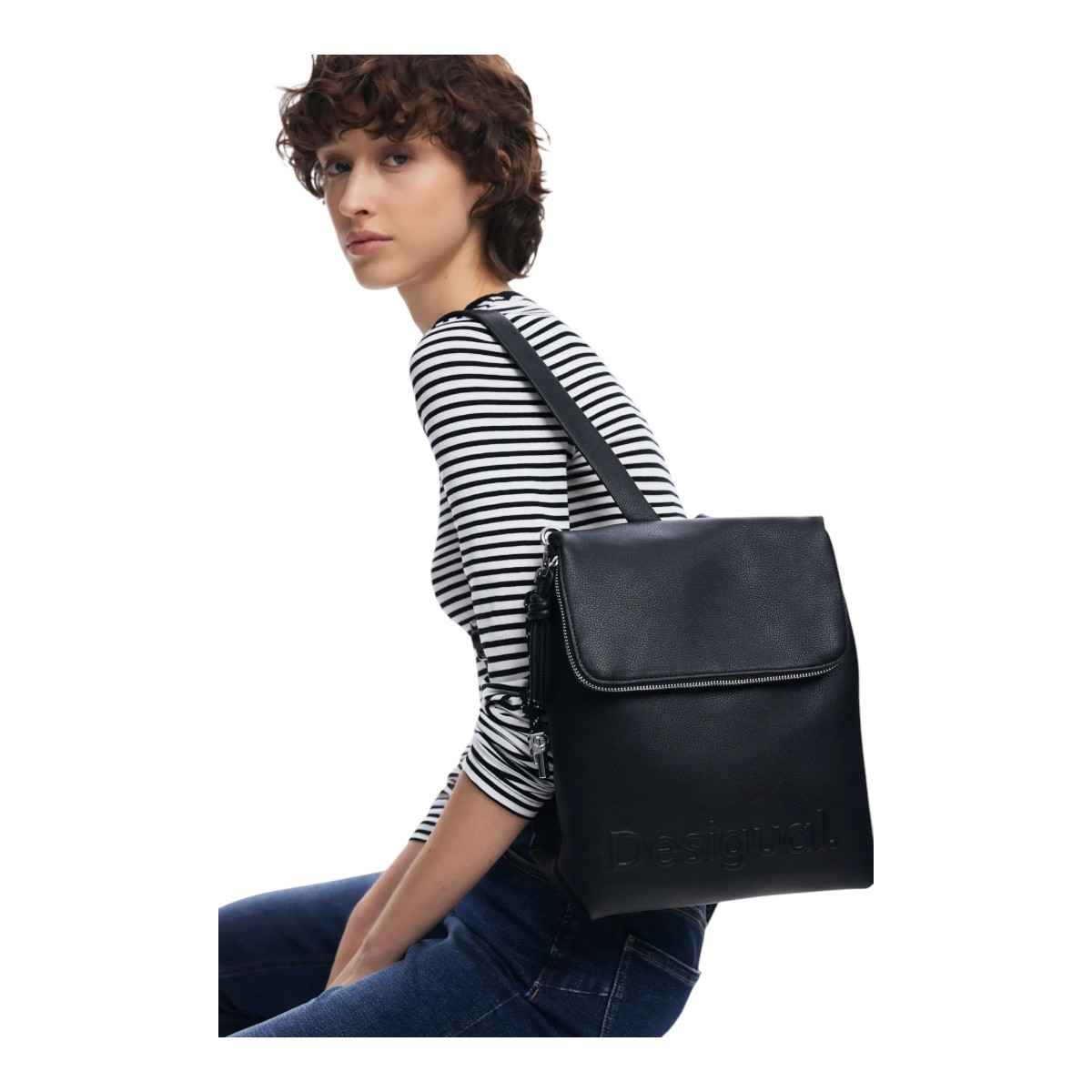 Desigual BOLS backpack HALF HAMPTON Τσάντα Γυναικεία Πλάτης 25SAKP46-2000 Μαύρο φωτογραφία
