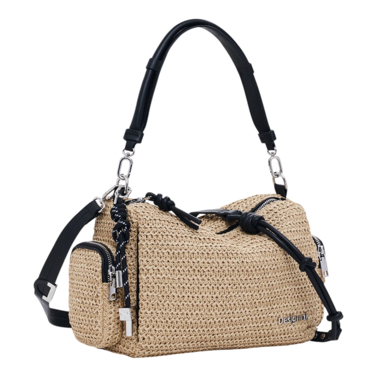  Desigual BOLS backpack HALF LOGO RAFFIA Τσάντα Γυναικεία ΄Ώμου 25SAKO13-1014 Μπέζ 2025