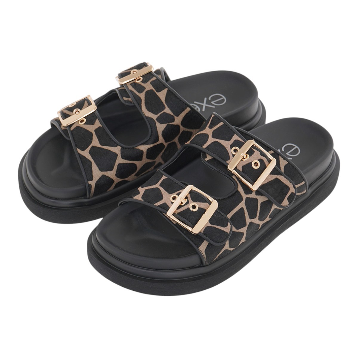 EXE Shoes Γυναικεία Παντόφλας FLATFORMS 03R-232 Μαύρο GIRAFFE Πόνυ U403R23228C6 φωτογραφία