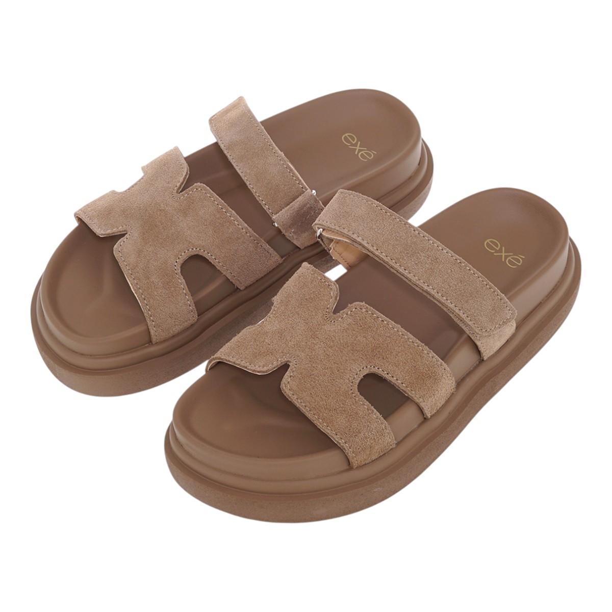 EXE Shoes Γυναικεία Παντόφλας FLATFORMS 03R-340 Μπέζ Σκούρο Καστόρι U403R340238Z φωτογραφία