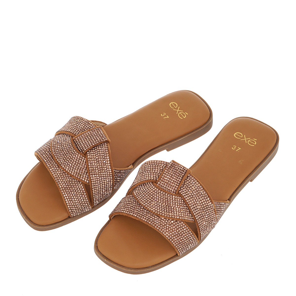 EXE Shoes Γυναικείες Παντόφλες 36W-071 ΡΟΖ ΧΡΥΣΟΣ ΣΤΡΑΣ U436W071137M φωτογραφία