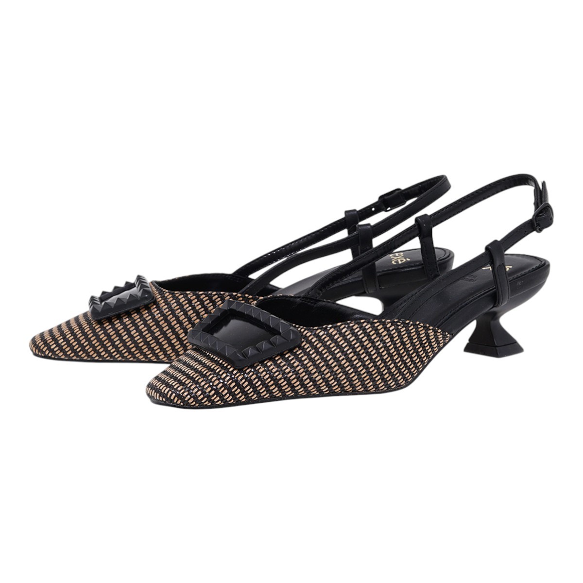 Exe Shoes Γυναικείες Γόβες Πέδιλα 700-752 Μαύρο Μπέζ Ψάθα Μαύρο U4700752273T φωτογραφία