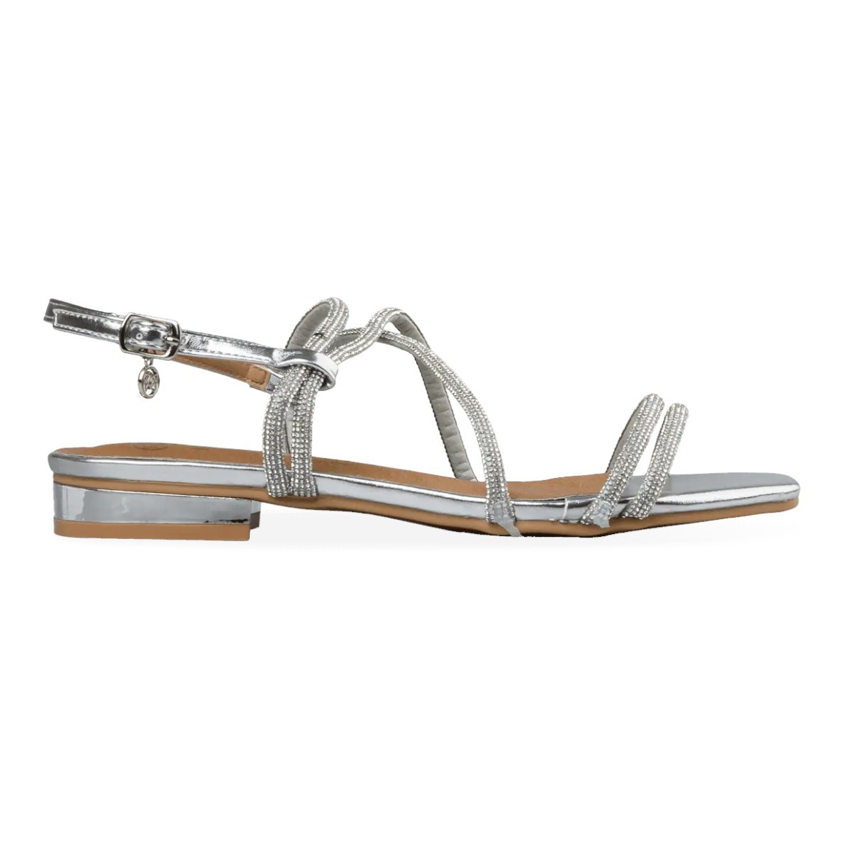 Envie shoes Γυναικεία Πέδιλα Φλάτ E37-21101-21 Ασημί φωτογραφία