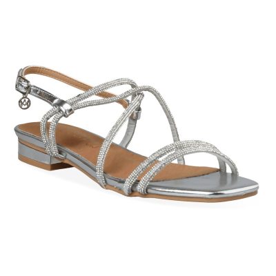 Envie shoes Γυναικεία Πέδιλα Φλάτ E37-21101-21 Ασημί