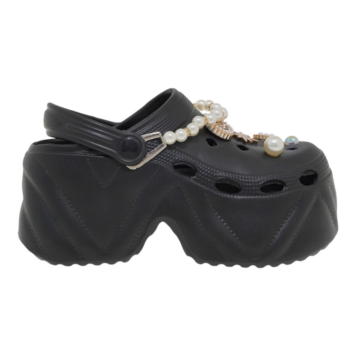 EXE Shoes Γυναιεία Παπούτσια Παντόφλες Σαμπό 700-050 Mαύρο-Χρυσό U47000503340 φωτογραφία