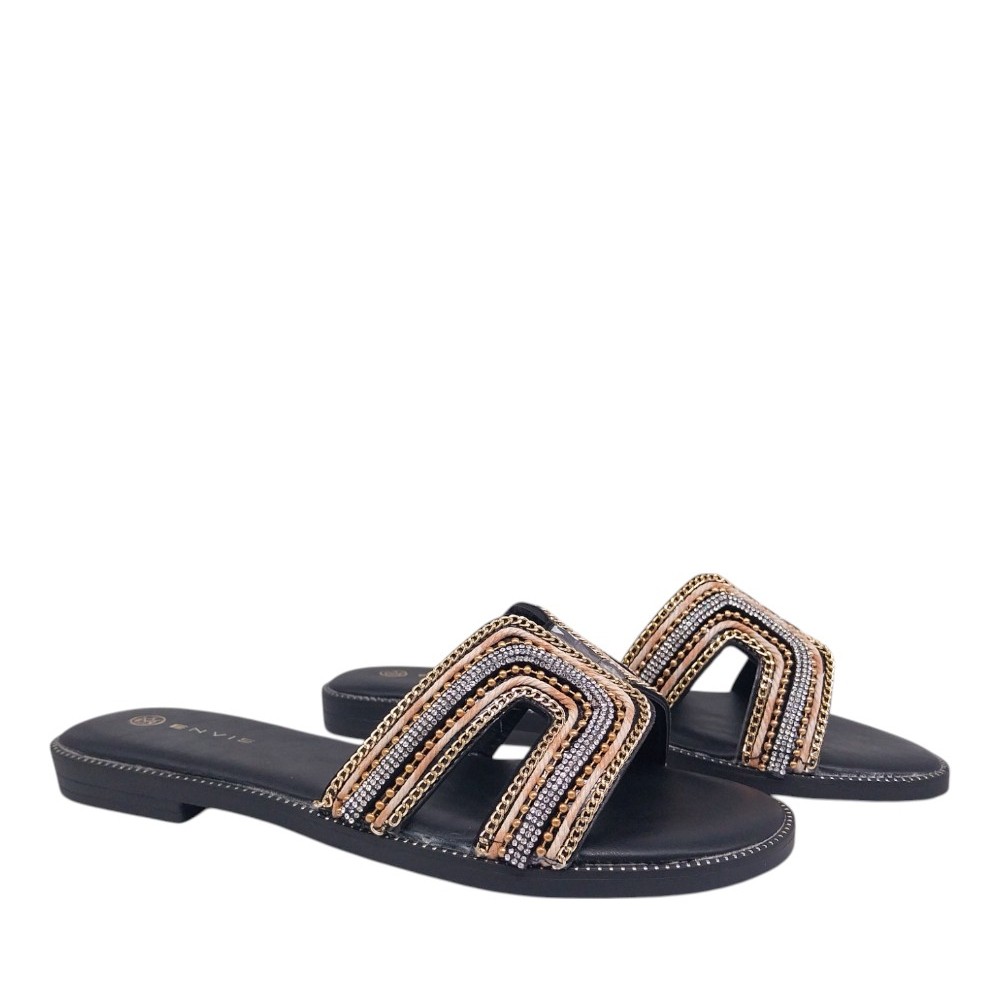 Envie Shoes Envie shoes Γυναικεία Πέδιλα Παντόφλες E96-21377-34 Μαύρο