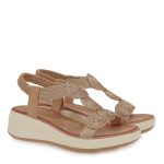 EXE Shoes Γυναικεία Πέδιλα 89Q-112 ΡΟΖ ΧΡΥΣΟ  ΜΑΚΡΑΜΕ ΚΑΜΗΛΟ U489Q11237C4