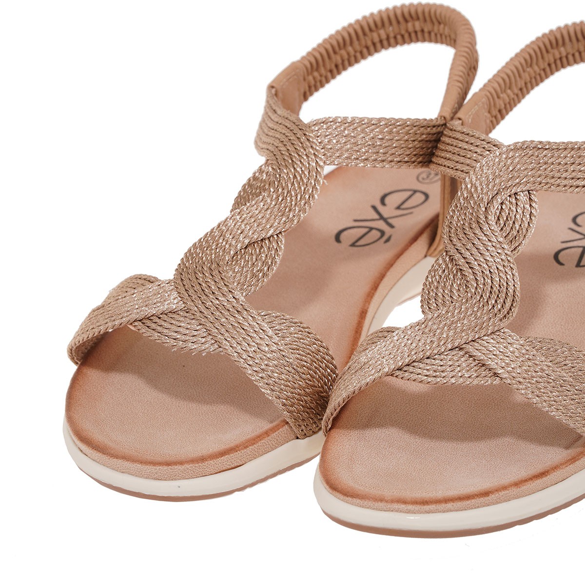 EXE Shoes Γυναικεία Πέδιλα 89Q-411 ΠΛΑΤΙΝΑ ΜΑΚΡΑΜΕ ΚΑΜΗΛΟ U489Q41127C5 φωτογραφία