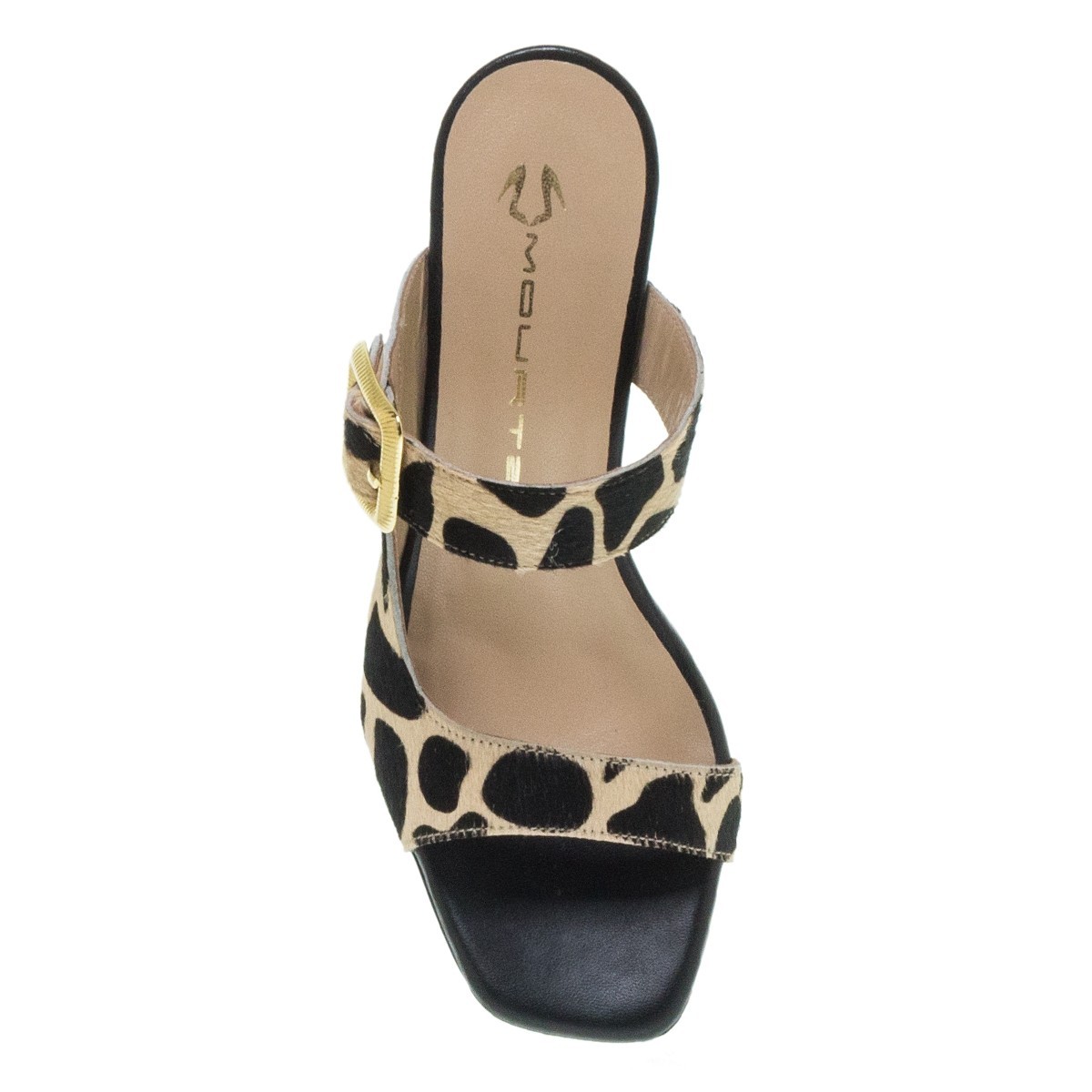 MOURTZI Γυναικεία Δερμάτινα MULES GIRAFFE PONYSKIN 55/56000 Μαύρο φωτογραφία