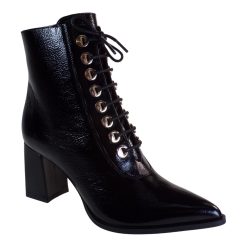 Fardoulis Shoes Γυναικεία Παπούτσια Μποτάκια 751-08M  Μαύρο Δέρμα Λουστρίνι