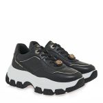 Renato Garini Γυναικεία Παπούτσια Sneakers 200-19R Μαύρο Στάμπα Πλατίνα V119R20034N3
