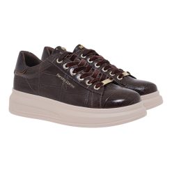 Renato Garini Γυναικεία Παπούτσια Sneakers 458-19R Καφέ Κροκό Μπρονζέ V119R45823N5