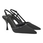 Exe Shoes Γυναικείες Γόβες 700-834 SLINGBACK Μαύρο Σατέν Μαύρο Σπαστό V470083457N0
