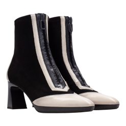 Hispanitas Γυναικεία Mποτάκια Ankle Boot atlanta black-white BHI254186 Μαύρο-Λευκό