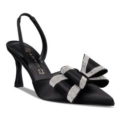 Envie Shoes Γυναικεία Παπούτσια Γόβες  BOW SLINGBACK PUMPS E02-22090-34 Mαύρο Σατέν