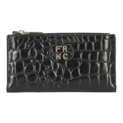 FRNC FRANCESCO Γυναικεία Πορτοφόλια W-5906 BLK Μαύρο Κροκό