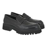 Renato Garini Ανδρικά παπούτσια LOAFERS 15W-820 Μααύρο Δέρμα Μαύρο Κροκό V515W8202950