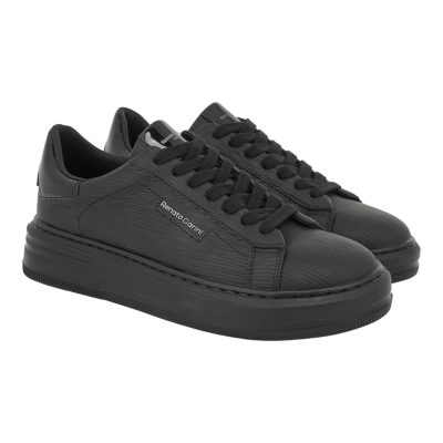 Renato Garini Ανδρικά παπούτσια Sneakers 700-068 Μαύρο Στάμπα Μαύρο Βέρνι V5700068252V