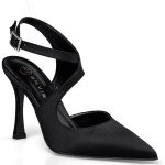 Envie Shoes Γυναικεία Παπούτσια Γόβες BOW SLINGBACK PUMPS E02-22086-34 Mαύρο Σατέν