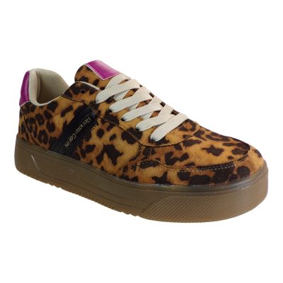 Renato Garini Γυναικεία Παπούτσια Sneakers 801-15E Λεοπάρ Φούξια V115E8012S53