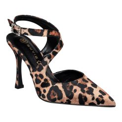 Envie Shoes Γυναικεία Παπούτσια Γόβες BOW SLINGBACK PUMPS E02-22086-97 Λεοπάρ  Σατέν