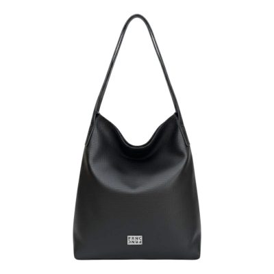 FRNC FRANCESCO Τσάντα Γυναικεία Χειρός-Ώμου BIG LEATHER SHOLDER BAG 3771 BLK Μαύρο