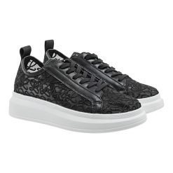 Renato Garini Γυναικεία Παπούτσια Sneakers 180-19R Μαύρο Δαντέλα Λευκό W119R18025W3