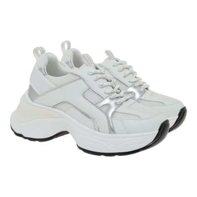 Renato Garini Γυναικεία Παπούτσια Sneakers 245-19R Λευκό MESH Ασημί W119R24535A7