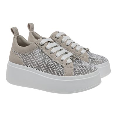 Renato Garini Γυναικεία Παπούτσια Sneakers 615-19R Off White Φιλτιρέ Στρας W119R61534V4