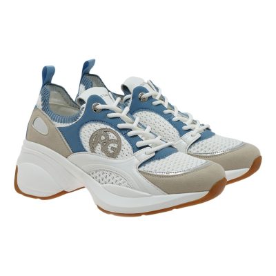 Renato Garini Γυναικεία Παπούτσια Sneakers 650-19R Λευκό Σιέλ W119R6503481