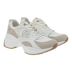 Renato Garini Γυναικεία Παπούτσια Sneakers 651-19R Λευκό Πάγος Πλατίνα Στάμπα W119R65131W6