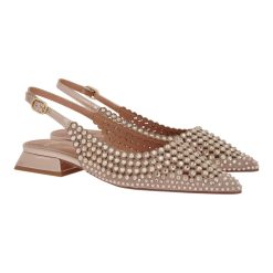 Exe Shoes Γυναικεία Παπούτσια SLINGBACK HILLLARY-141 700-141 Πλατίνα Στράς W47001411Z36