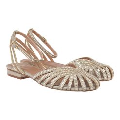 Exe Shoes Γυναικείες Πέδιλα 700-703 Πλατίνα Στρας W47007031Z36