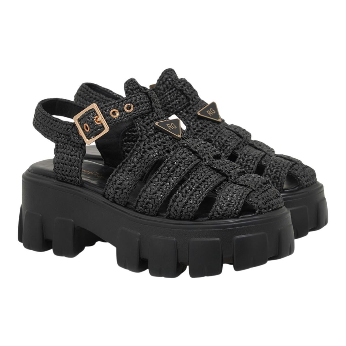 Renato Garini Γυναικεία Πλατφόρμες FLATFORMS 03R-609 Μαύρο Κροσέ W403R60937A5