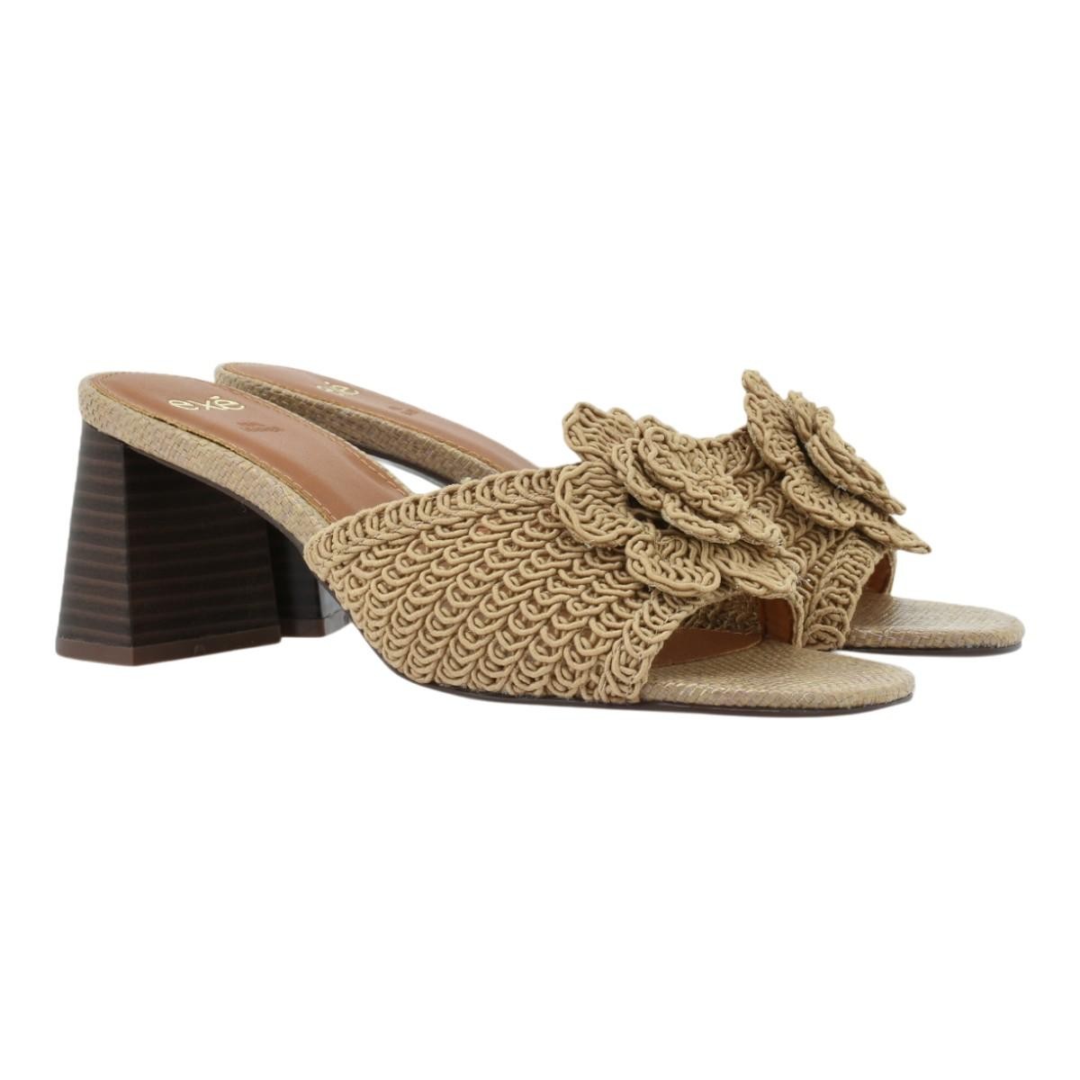 EXE Shoes Πέδιλα Γυναικεία MULES VENETO-562 700-562 Μπέζ Κροσέ W470056247A7