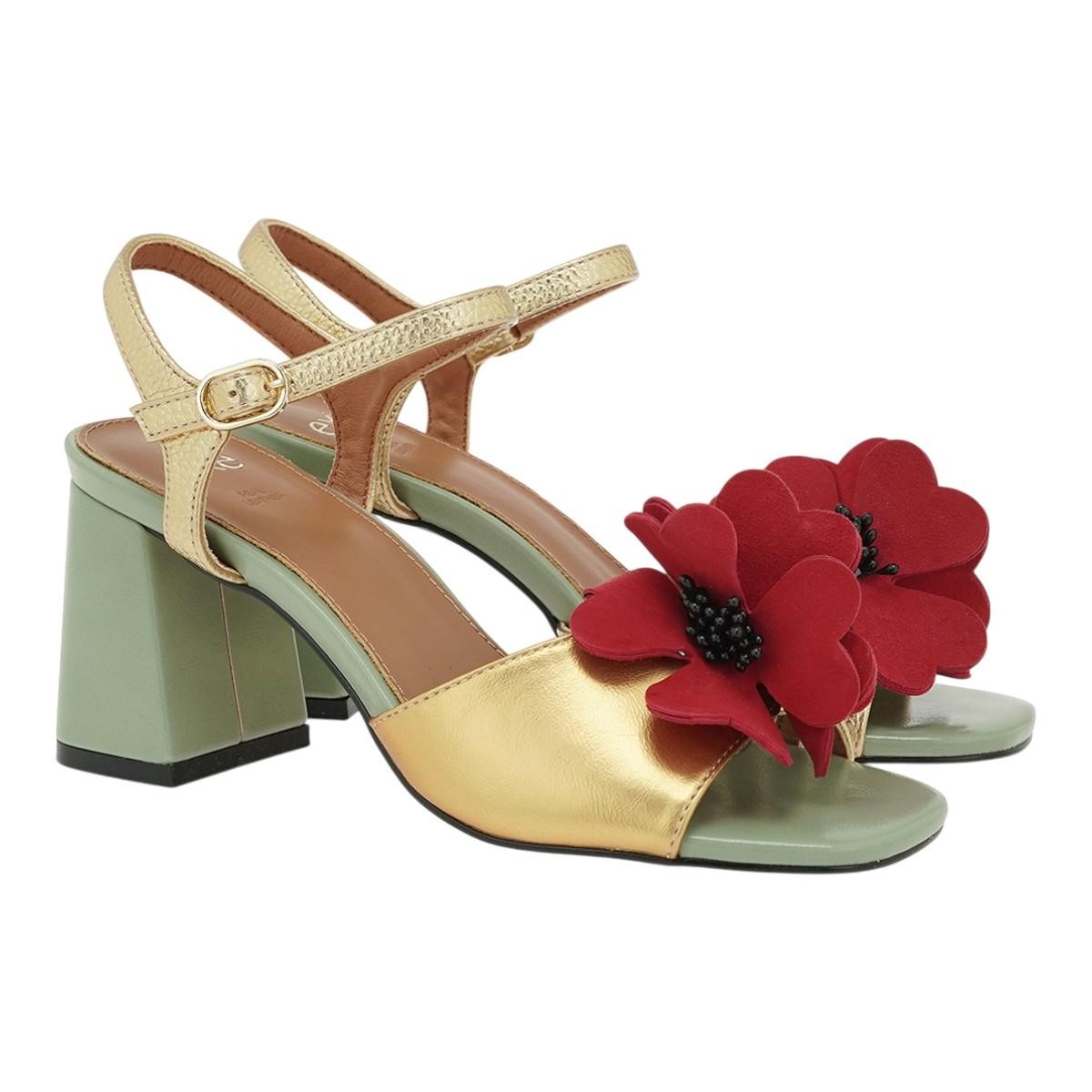 EXE Shoes Πέδιλα Γυναικεία COCO-922 700-822 Μέντα Χρυσό W47009224N51