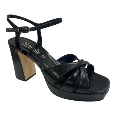 Fardoulis shoes Γυναικεία Παπούτσια Πέδιλα 641-11A Μαύρο Δέρμα