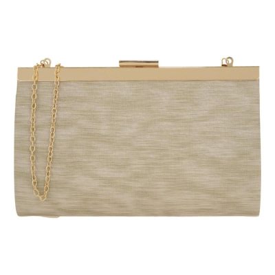 Exe Bags Γυναικεία Τσάντα Φάκελος Clutches Χειρός 700-005 Μπέζ Πλατίνα Στάμπα W6700005973Z