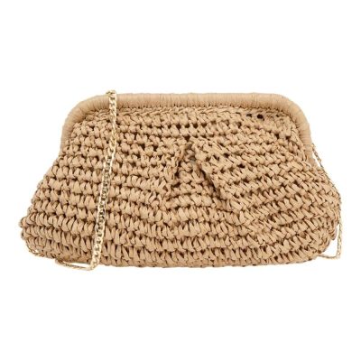 Exe Bags Γυναικεία Τσάντα Φάκελος Clutches Χειρός 700-100 Μπέζ Ψάθα W67001009284