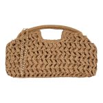 Exe Bags Γυναικεία Τσάντα Φάκελος Clutches Χειρός 700-118 Καμηλό Ψάθα W6700118966M