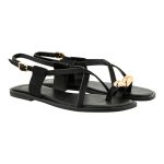 Exe Shoes Γυναικεία Παπούτσια FLATS Πέδιλα 19A-026 Μαύρο ΠΟΝΥ ΧΡΥΣΟ W419A026191L