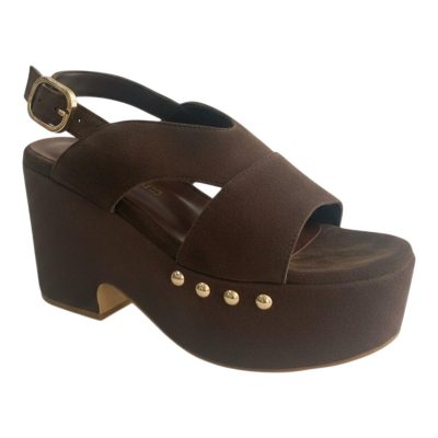Fardoulis Shoes Γυναικείες Πέδιλα Πλατφόρμες 458-05 Μαύρο Δέρμα Καστόρι