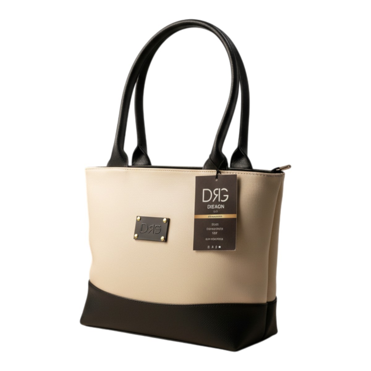 De Raggi Γυναικείες Τσάντες Ωμού Verona Grand Bag 26528-1242 Μπέζ-Μαύρο - Image 2