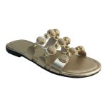 Fardoulis shoes Γυναικείες Παντόφλες 164-22 Πλατίνα Δέρμα